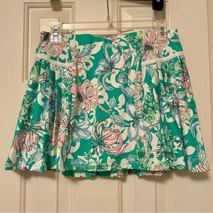 Lilly Pulitzer Luxletic Bacio Skort Skirt Spearmint Blossom Views Size Small
